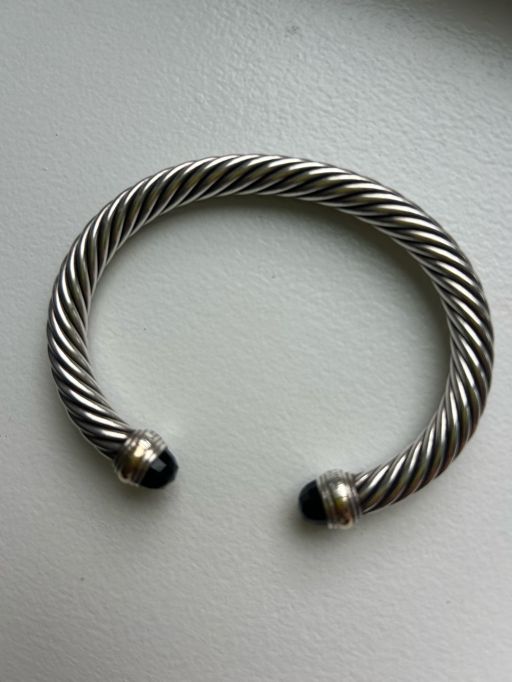 David Yurman 7mm Onyx Cable Bangle Size Large